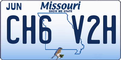MO license plate CH6V2H