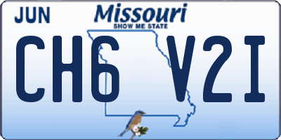 MO license plate CH6V2I