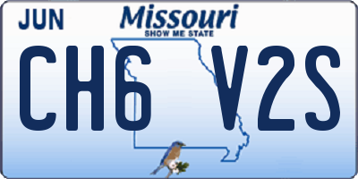 MO license plate CH6V2S
