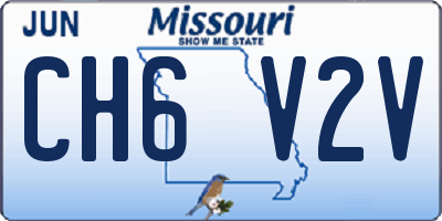 MO license plate CH6V2V