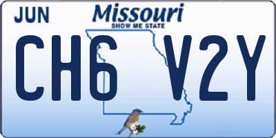 MO license plate CH6V2Y