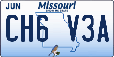 MO license plate CH6V3A