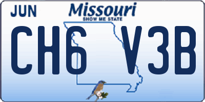MO license plate CH6V3B