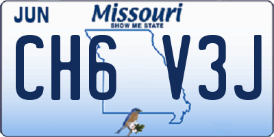MO license plate CH6V3J