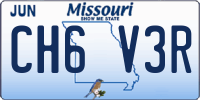 MO license plate CH6V3R