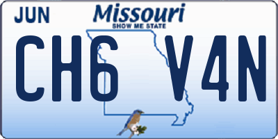 MO license plate CH6V4N