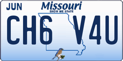 MO license plate CH6V4U