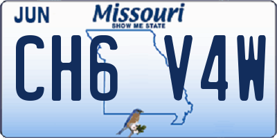 MO license plate CH6V4W