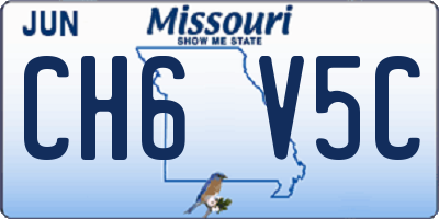 MO license plate CH6V5C