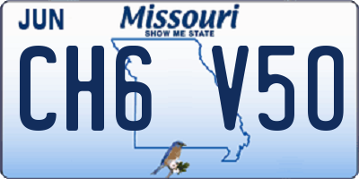 MO license plate CH6V5O