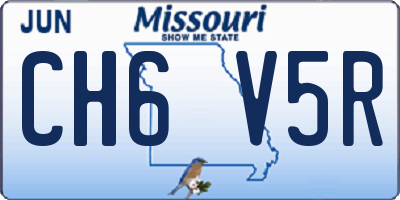 MO license plate CH6V5R