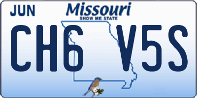 MO license plate CH6V5S