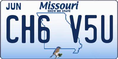 MO license plate CH6V5U