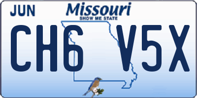 MO license plate CH6V5X
