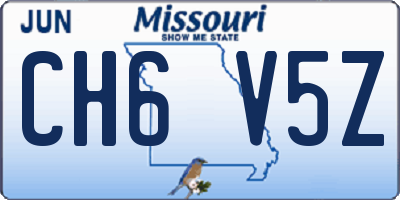 MO license plate CH6V5Z