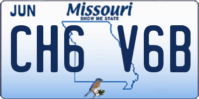 MO license plate CH6V6B