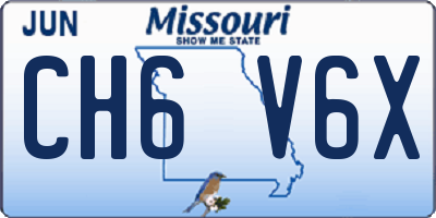 MO license plate CH6V6X