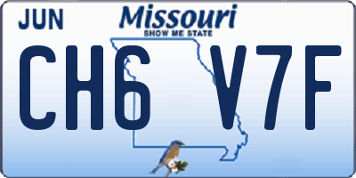 MO license plate CH6V7F