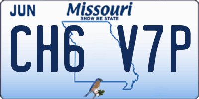 MO license plate CH6V7P