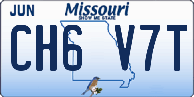 MO license plate CH6V7T