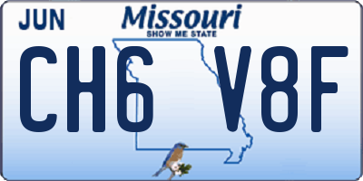 MO license plate CH6V8F