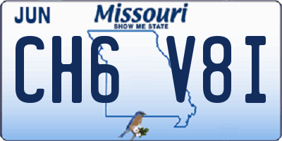 MO license plate CH6V8I