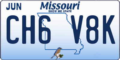 MO license plate CH6V8K