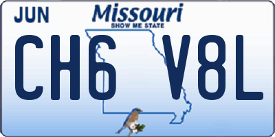 MO license plate CH6V8L