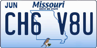 MO license plate CH6V8U