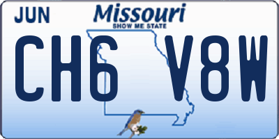 MO license plate CH6V8W