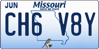 MO license plate CH6V8Y