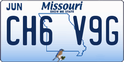 MO license plate CH6V9G
