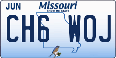 MO license plate CH6W0J