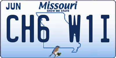 MO license plate CH6W1I