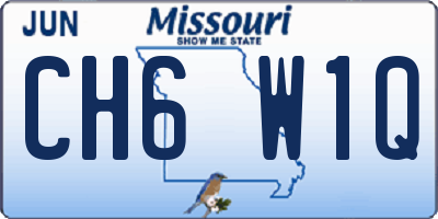 MO license plate CH6W1Q