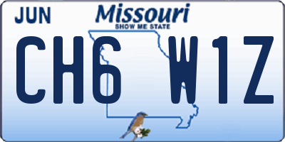 MO license plate CH6W1Z