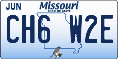 MO license plate CH6W2E