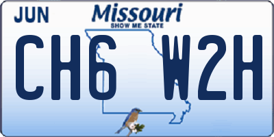 MO license plate CH6W2H
