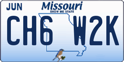 MO license plate CH6W2K