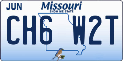 MO license plate CH6W2T