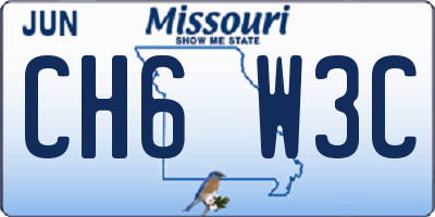 MO license plate CH6W3C