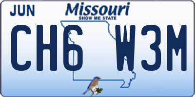 MO license plate CH6W3M