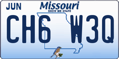 MO license plate CH6W3Q
