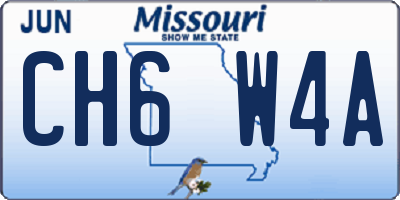 MO license plate CH6W4A