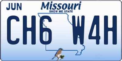 MO license plate CH6W4H