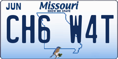 MO license plate CH6W4T