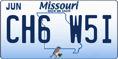 MO license plate CH6W5I