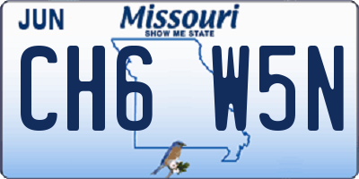 MO license plate CH6W5N