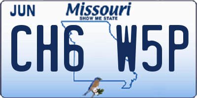 MO license plate CH6W5P