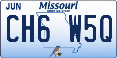 MO license plate CH6W5Q